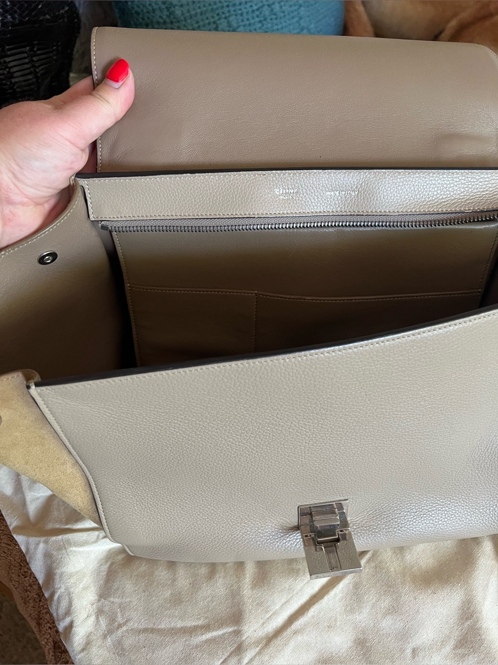 Celine $2950 nude medium trapeze tote - Picture 12 of 14